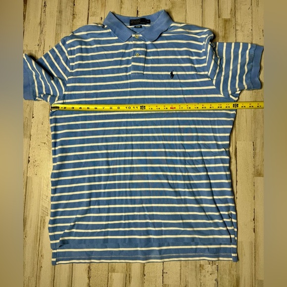 Polo Ralph Lauren Shirt Mens XL Blue/White Stripe Pony Preppy - Picture 5 of 9